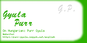 gyula purr business card